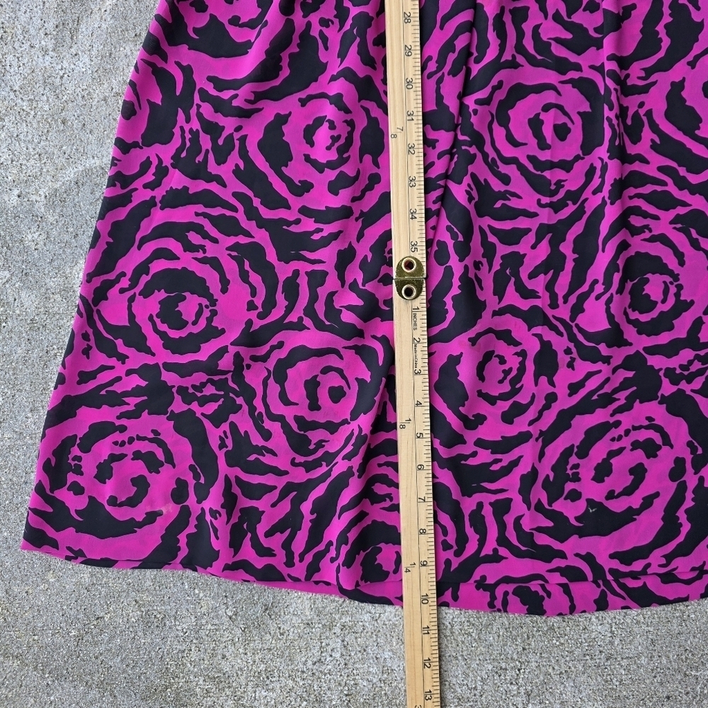 Vintage 80s R&K Originals Pink Rose Print Peplum Dress - Picture 13 of 14